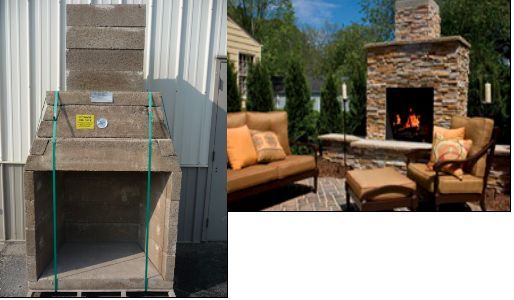 Process of building a stone fireplace for an outdoor patio