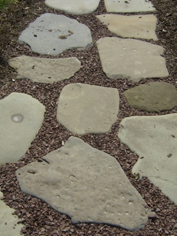 Stone path in mulch