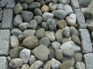 Small gray landscaping rocks