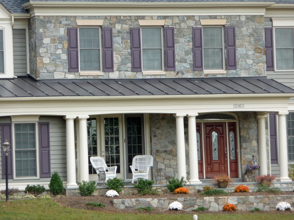 House with decorative stone walls and facade