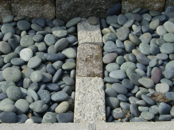 Stone gravel and cement pavers