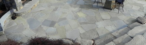 Thin stone veneer patio