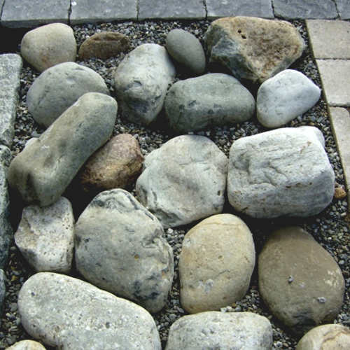 Boulders on gravel
