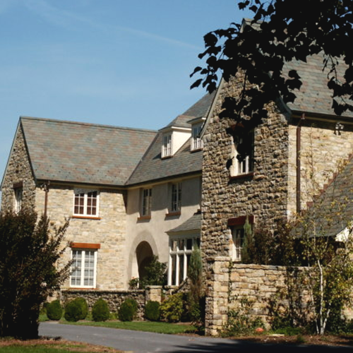 Multi-colored stone home