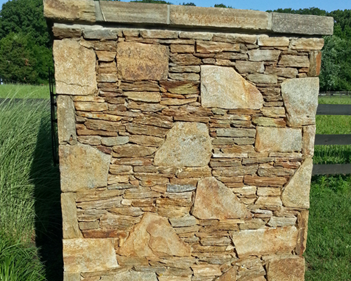Layered stone column