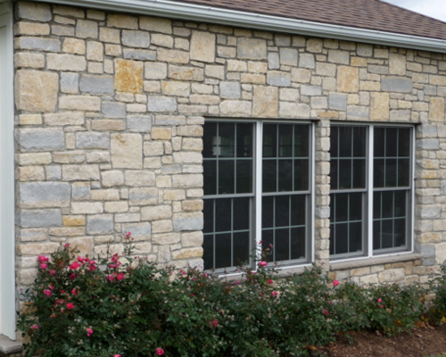 Patterned stone home wall